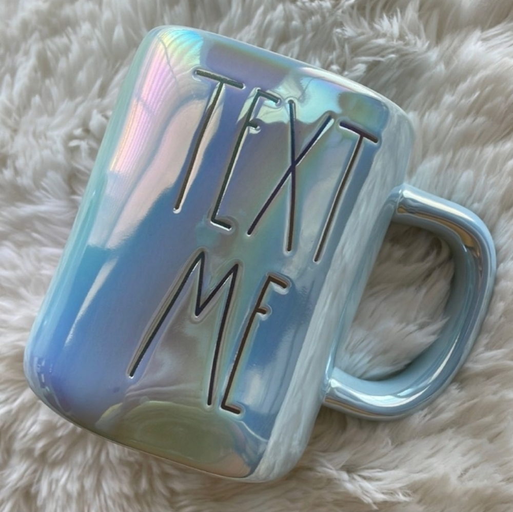Rae Dunn "Text Me" Iridescent Mug